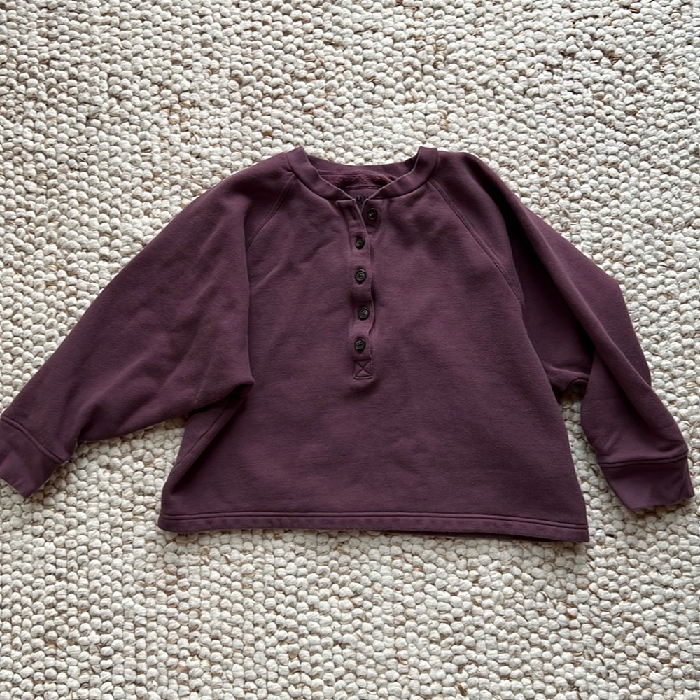 Madewell mwl betterterry henley sweatshirt - manor purple